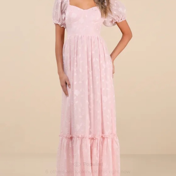 Pink Floral Burnout Bustier Maxi Dress - Picture 5 of 5